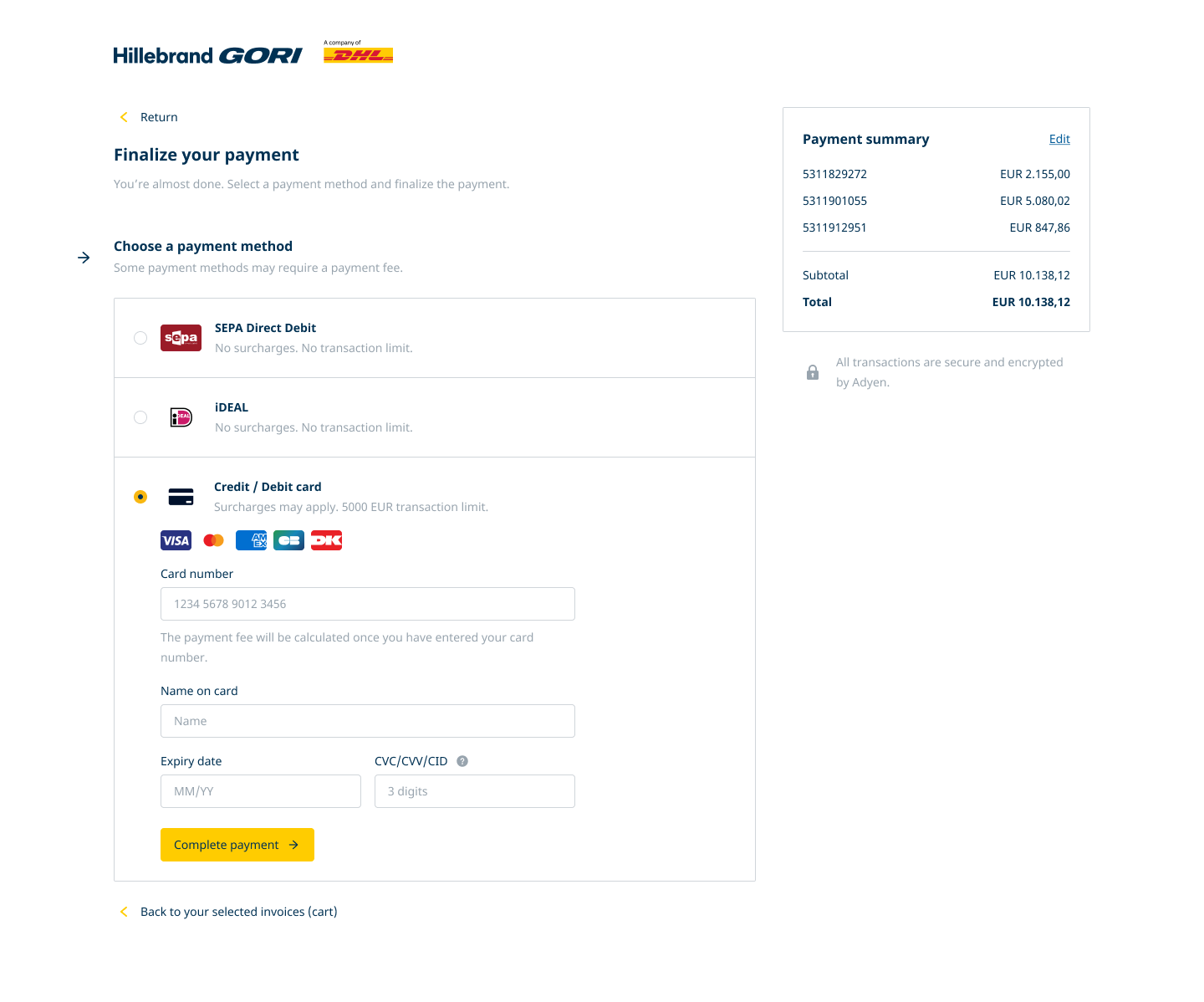 Invoices and payments